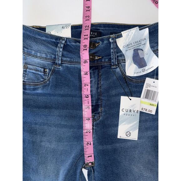 Curve Appeal Jeans High Rise Skinny Curve Creator Stretch Blue Shaping 4/27 - Picture 8 of 15